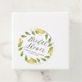 Waterverf Lemon Greenery Wreath Vrijgezellenfeest Bedankjes Labels (In situ)