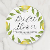Waterverf Lemon Greenery Wreath Vrijgezellenfeest Bedankjes Labels (Voorkant)