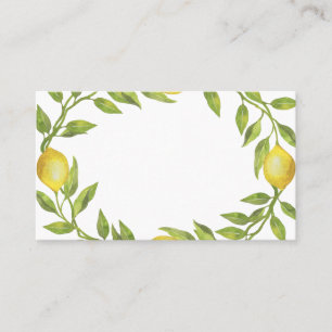 Waterverf Lemon Greenery Wreath Wedding Plaatskaartje