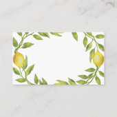 Waterverf Lemon Greenery Wreath Wedding Plaatskaartje (Voorkant)