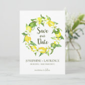 Waterverf Lemon Groenen die de datum sparen Save The Date (Staand voorkant)