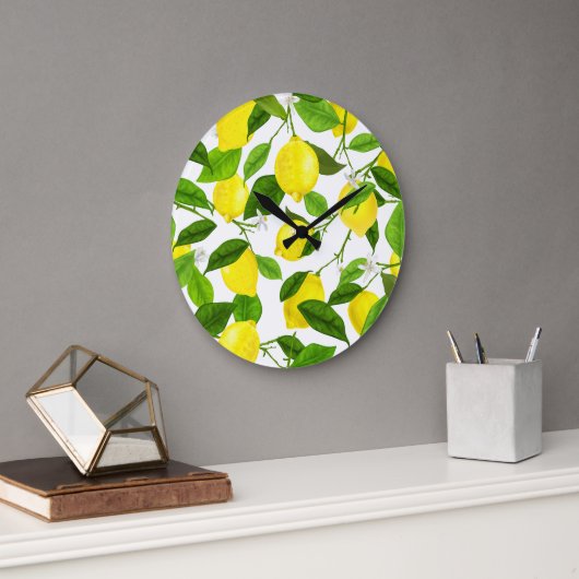Waterverf Lemon Grote Klok (Kantoor)