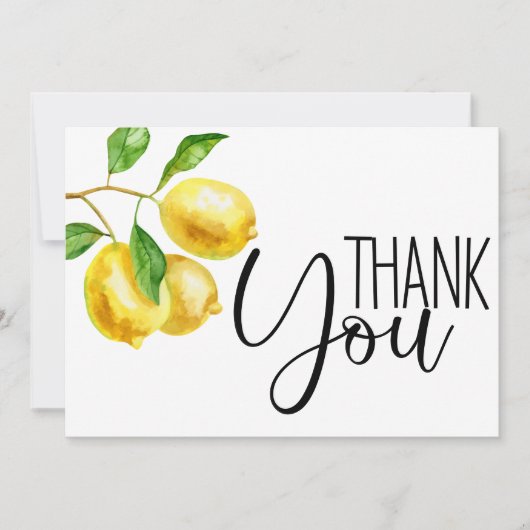 Waterverf Lemon Hartelijk dank Bedankkaart (Voorkant)