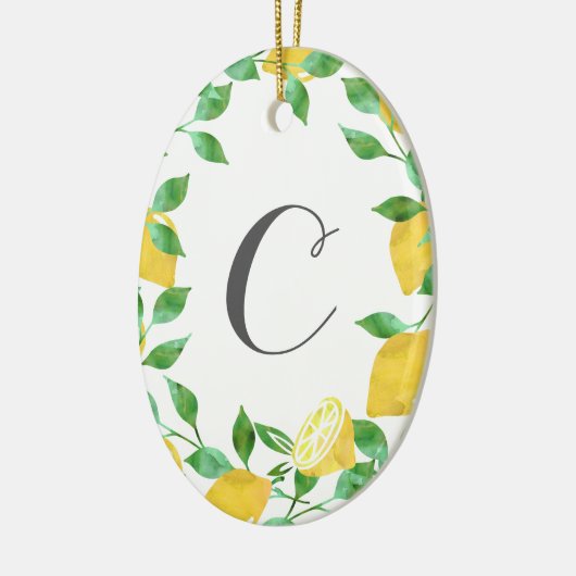  Waterverf Lemon Initiaal Keramisch Ornament (Links)