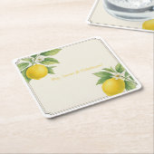 Waterverf Lemon Kartonnen Onderzetters (Schuin)