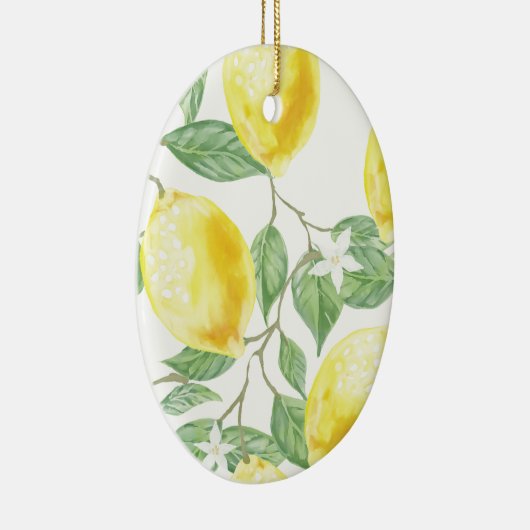 Waterverf Lemon Keramisch Ornament (Rechts)