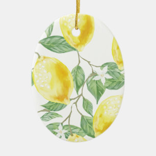 Waterverf Lemon Keramisch Ornament