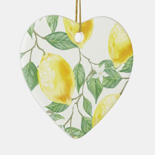 Waterverf Lemon Keramisch Ornament (Rechts)