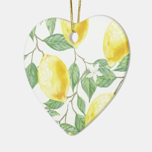 Waterverf Lemon Keramisch Ornament (Links)
