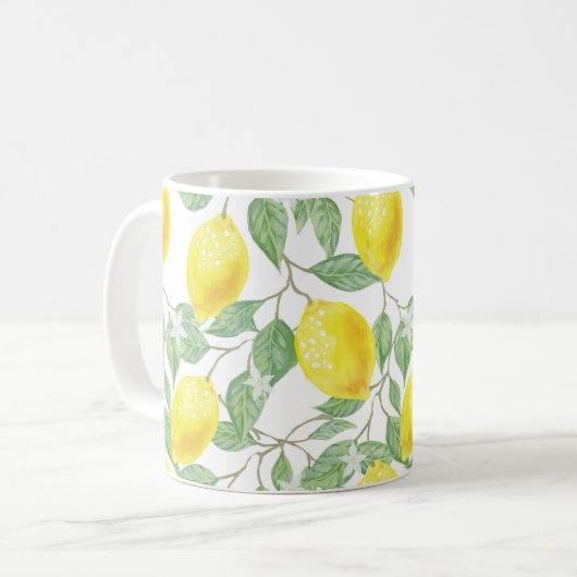 Waterverf Lemon Koffiemok (Voorkant links)