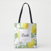 Waterverf Lemon laat Geel Wit Weddenschap over Tote Bag (Voorkant)