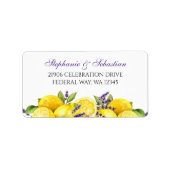 Waterverf Lemon Lavender Boho Adres Etiket (Voorkant)