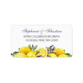 Waterverf Lemon Lavender Boho Adres Etiket