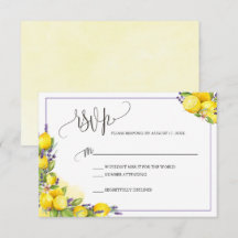 Waterverf Lemon Lavender Boho RSVP Enclosure Card