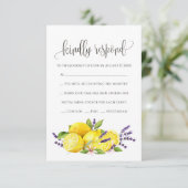 Waterverf Lemon Lavender Boho RSVP Informatiekaartje (Staand voorkant)