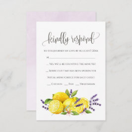 Waterverf Lemon Lavender Boho RSVP Informatiekaartje