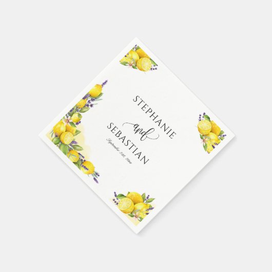 Waterverf Lemon Lavender Boho Servet (Hoek)