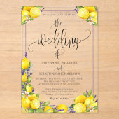 Waterverf Lemon Lavender Boho Wedding Acryl Uitnodigingen (Voorkant)