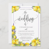 Waterverf Lemon Lavender Boho Wedding Kaart (Voorkant)