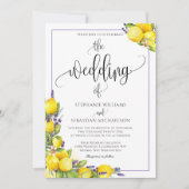 Waterverf Lemon Lavender Boho Wedding Kaart (Voorkant)