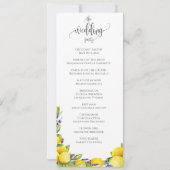 Waterverf Lemon Lavender Boho Wedding Program (Achterkant)