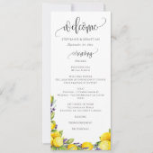 Waterverf Lemon Lavender Boho Wedding Program (Voorkant)