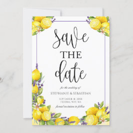 Waterverf Lemon Lavender Boho Wedding Save The Date