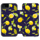 Waterverf Lemon & Leaves 10 Incipio iPhone Portemonnee Hoesje (Agenda Open)