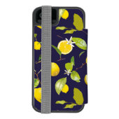 Waterverf Lemon & Leaves 10 Incipio iPhone Portemonnee Hoesje (Agenda Achterkant)