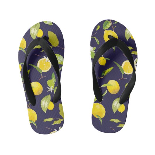 Waterverf Lemon & Leaves 10 Kinder Teenslippers (Voetbed)