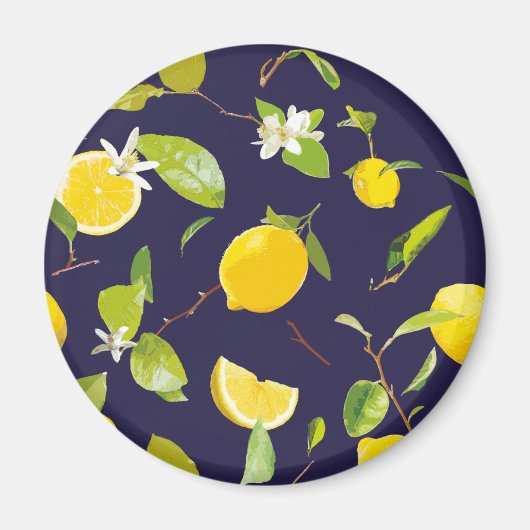Waterverf Lemon & Leaves 10 Magneet (Voorkant)