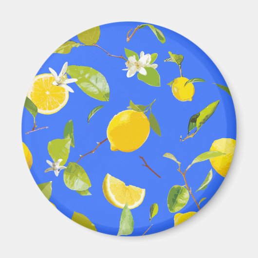 Waterverf Lemon & Leaves 13 Magneet (Voorkant)