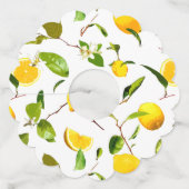 Waterverf Lemon & Leaves 16 Wijnglaslabel (Achterkant)