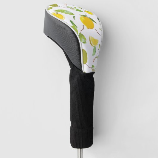 Waterverf Lemon & Leaves 2 Golfheadcover (Schuin)