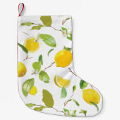 Waterverf Lemon & Leaves 2 Kleine Kerstsok (Voorkant)