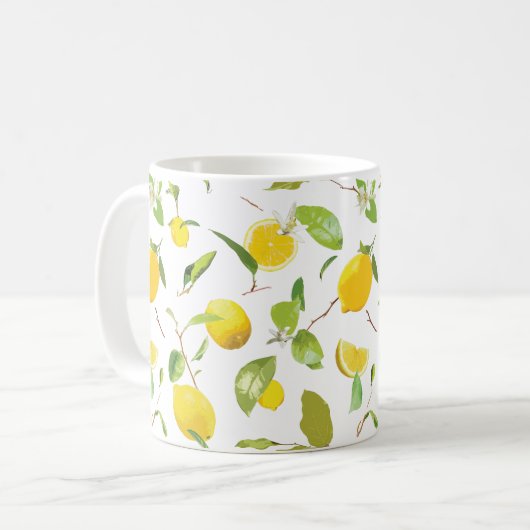 Waterverf Lemon & Leaves 2 Koffiemok (Voorkant links)