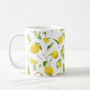 Waterverf Lemon & Leaves 2 Koffiemok