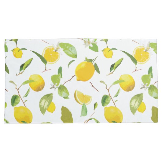 Waterverf Lemon & Leaves 2 Kussensloop (Voorkant-Rechts)