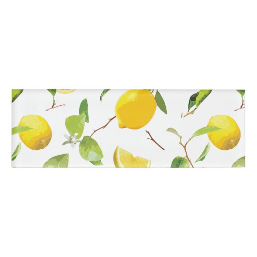 Waterverf Lemon & Leaves 2 Naambadge (Voorkant)