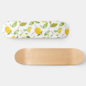 Waterverf Lemon & Leaves 2 Persoonlijk Skateboard (Horizontaal)
