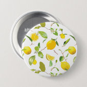 Waterverf Lemon & Leaves 2 Ronde Button 7,6 Cm (Voorkant /achterkant)
