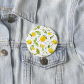 Waterverf Lemon & Leaves 2 Ronde Button 7,6 Cm (In situ)