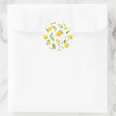 Waterverf Lemon & Leaves 2 Ronde Sticker (Tas)