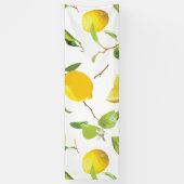Waterverf Lemon & Leaves 2 Spandoek (Verticaal)