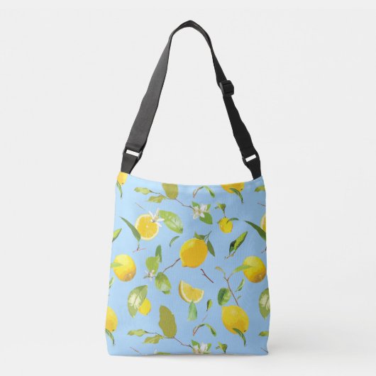 Waterverf Lemon & Leaves 3 Crossbody Tas (Voorkant)