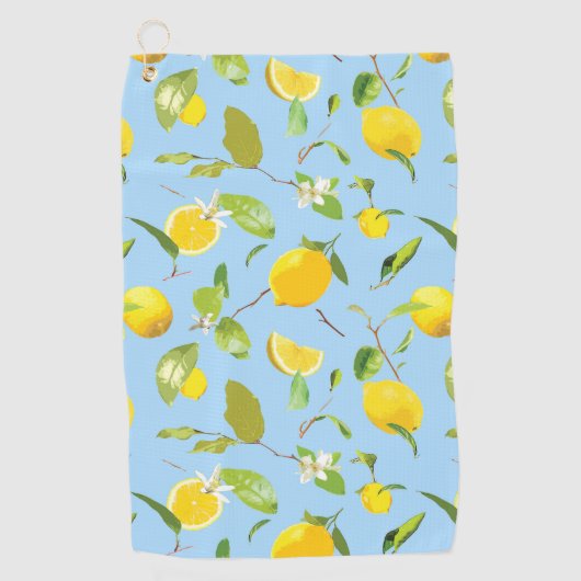 Waterverf Lemon & Leaves 3 Golfhanddoek (Voorkant)