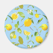 Waterverf Lemon & Leaves 3 Magneet (Voorkant)