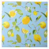 Waterverf Lemon & Leaves 3 Tegeltje (Voorkant)