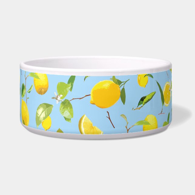 Waterverf Lemon & Leaves 3 Voerbakje (Voorkant)