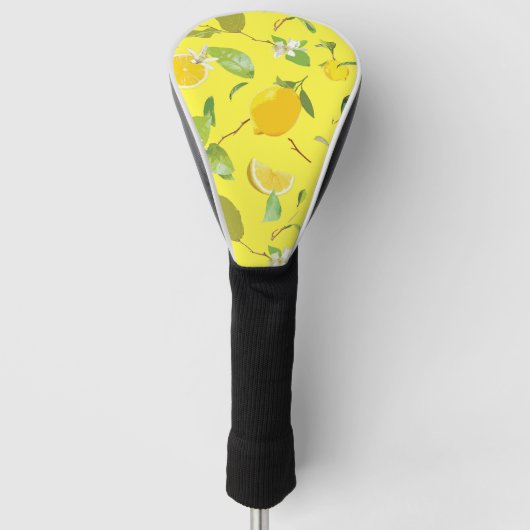 Waterverf Lemon & Leaves 4 Golfheadcover (Voorkant)
